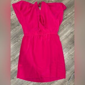 Silk fuchsia Banana Red dress